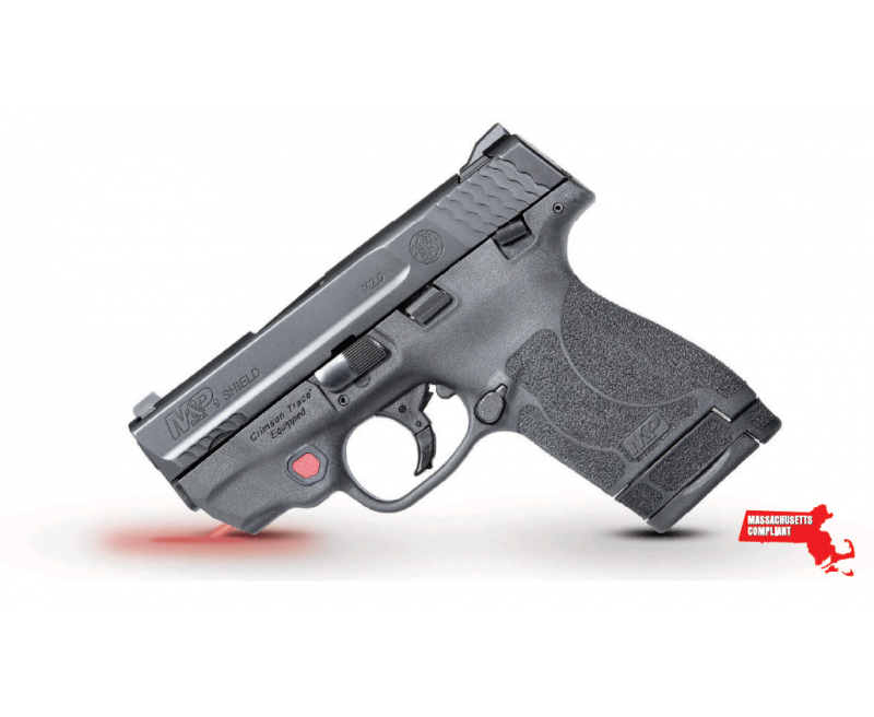Smith and Wesson M&amp;P9 Shield 2.0 MA Compliant Black 9mm 3.1-inch 8Rds with Red Laser