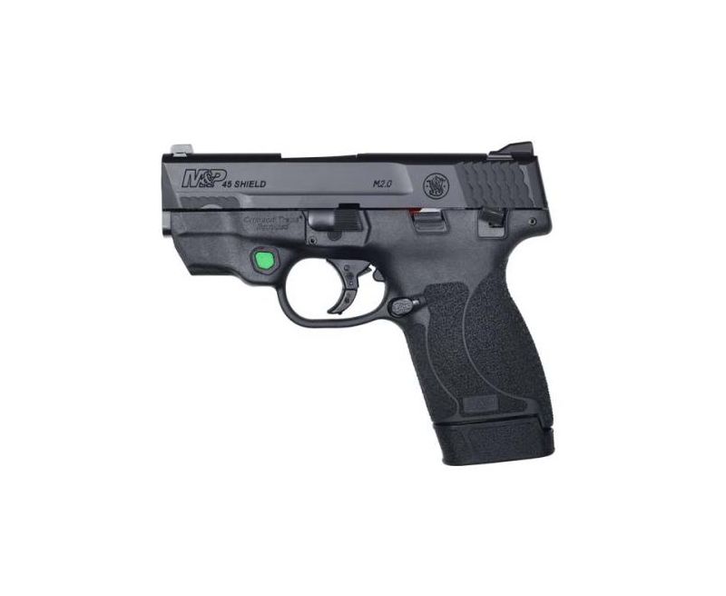 Smith and Wesson M&amp;P Shield 2.0 Black .45 ACP 7Rds Thumb Safety Green Crimson Trace Laser