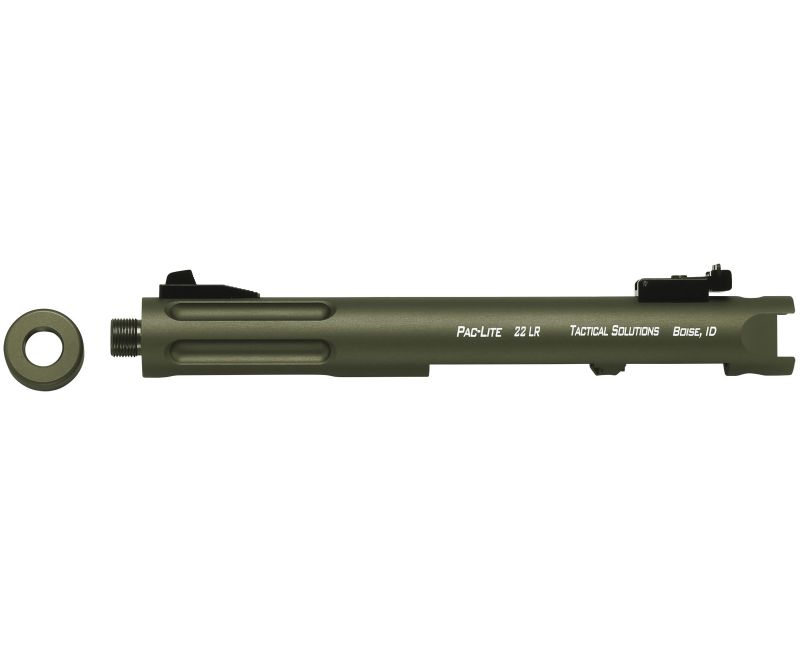 Tactical Solutions Pac-Lite Olive Drab Green 4.5-inch Fluted Threaded Barrel