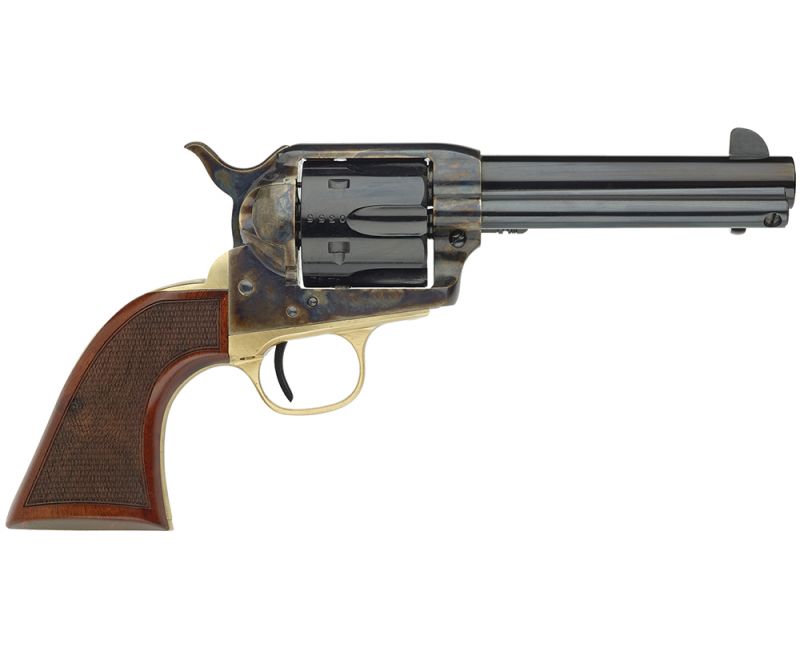 Taylor’s &amp; Company Taylors 1873 Ranch Hand 357 Magnum 4.75″ 6 Rounds Checkered Walnut Blued
