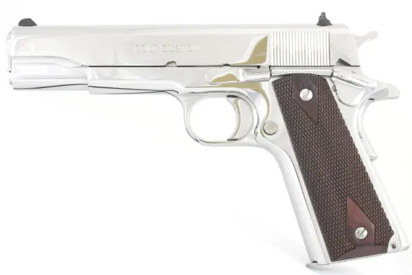 Colt 1911 Custom Government 38 Super with Polished Stainless Finish