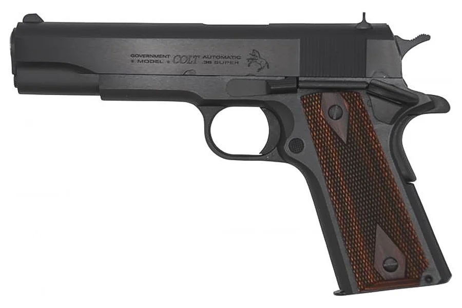 Colt 1911 Government 38 Super Semi-Auto Pistol with Blued Finish and