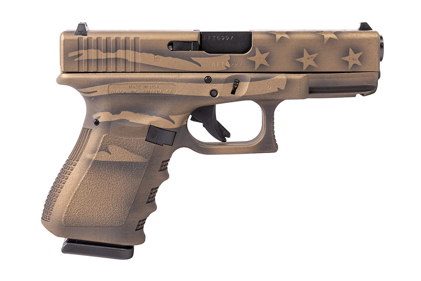 Glock 23 Gen3 40 S&amp;W Compact Pistol with Coyote Battle Worn Flag