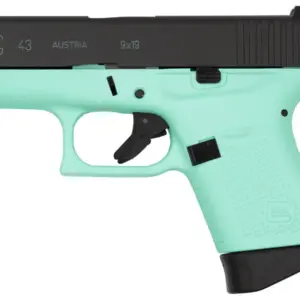 Glock 43 9mm Aqua Blue Duracoat Single Stack Pistol