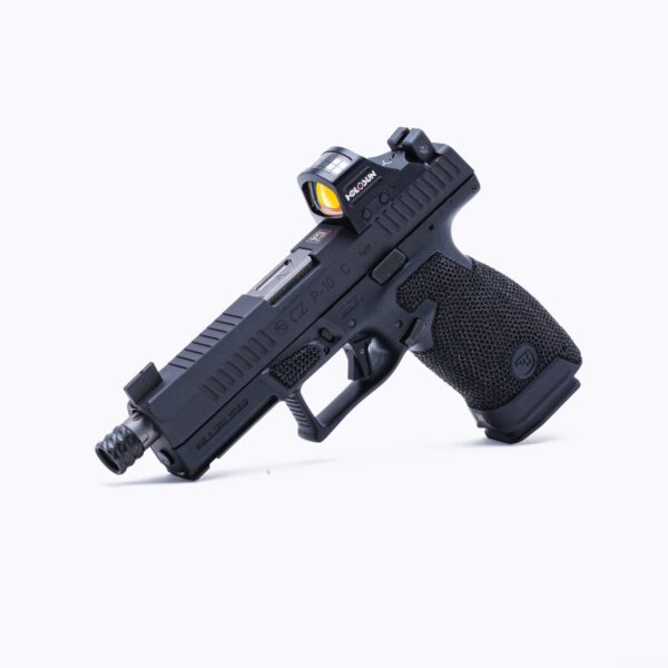 The Gun Co Custom CZ P-10 Compact Type 2 Combat Duty Black 9mm 4.61″ 17 RD Holosun Reflex Sight