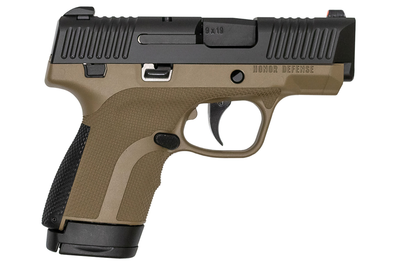 Honor Defense Honor Guard 9mm Sub-Compact Pistol with FDE Grip Frame