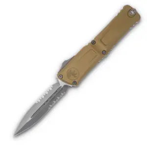 Microtech Combat Troodon Gen III D/E OTF Tan 4.0in Apoc Part Serrated