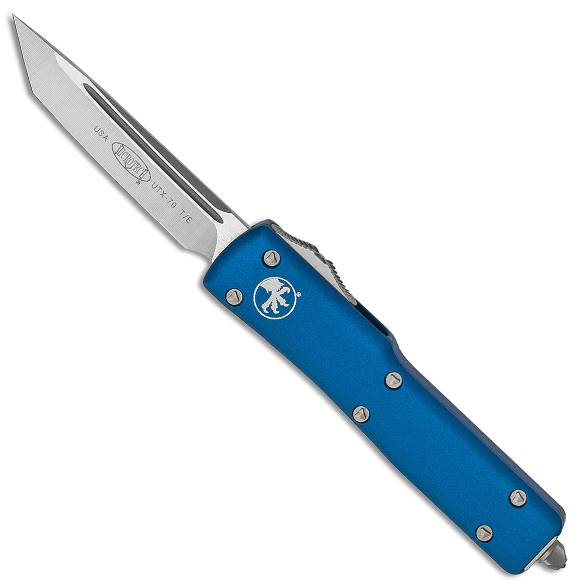 Microtech UTX-70 Tanto OTF Automatic Knife T/E Blue Satin 149-4BL