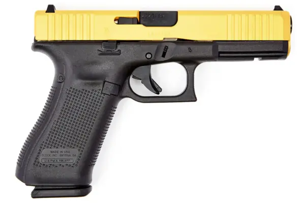 Glock Model 17 Gen5 9mm Pistol with Cerakote Gold Slide