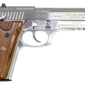 Taurus PT 92 AFS-D Stainless 9mm Luger Semi-Automatic Pistol with Wood