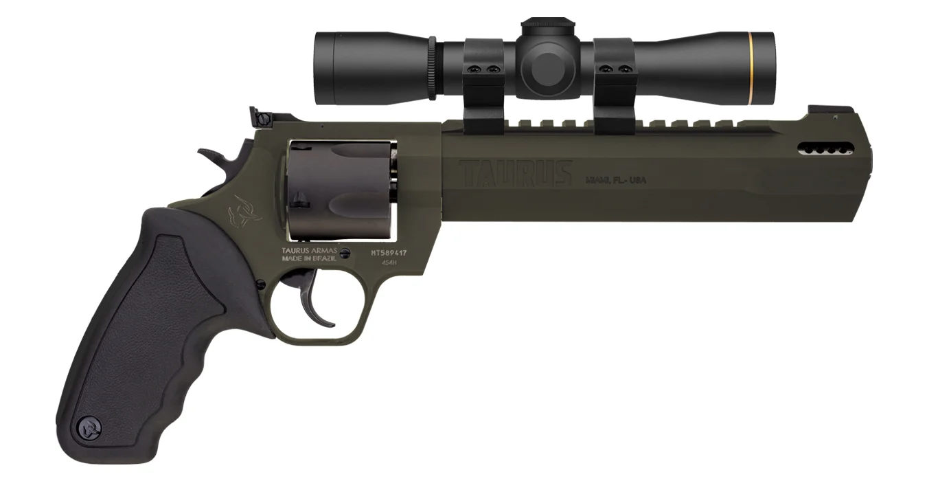 Taurus Raging Hunter 44 Magnum OD Green Revolver with Leupold FX-II