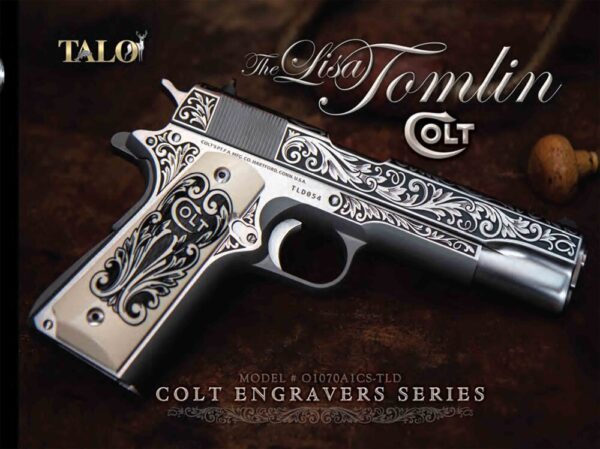 Colt Firearms Series 70 Lisa Tomlin 1911 Stainless / Engraved .45 ACP 5″ 8-Round