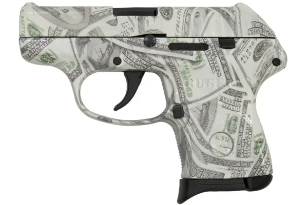 Ruger LCP 380 ACP with Hundred Dollar (0) Bill Glow in the Dark