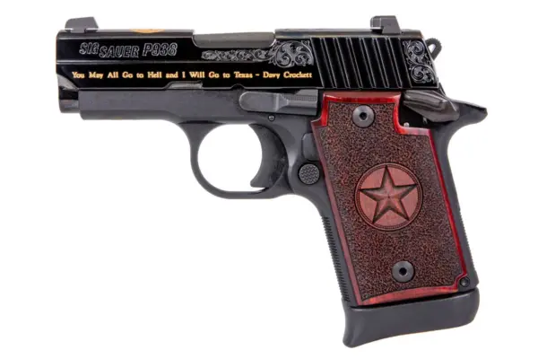 Sig Sauer P938 9mm Texas Engraved Gold Special Edition Pistol
