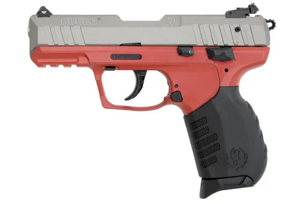 Ruger SR22 22LR Rimfire Pistol with Red Frame and Cerakote Gunmetal