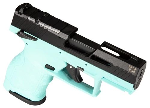 Taurus TX22 Compact 22 LR, 3.6" Threaded Barrel, Cyan Frame, Black ...