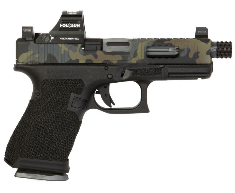 The Gun Co LVL-1 Custom Glock 19 – Urban Camo 9mm 4.02-inch 15Rds – with Holosun Reflex Red Dot