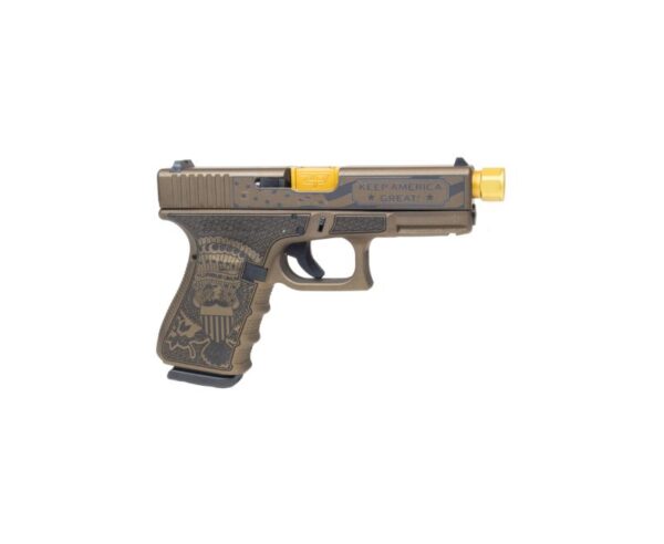 Glock G19 Gen 4 Trump Bronze 9mm 4″ 15 RDs Fixed Sights TiNi Threaded Barrel