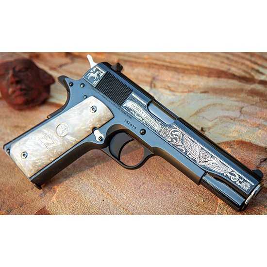 Colt Firearms Emiliano Zapata Centennial 1911 Engraved Royal Blue .38 Super 5″ Barrel 9-Rounds – 1 of 500