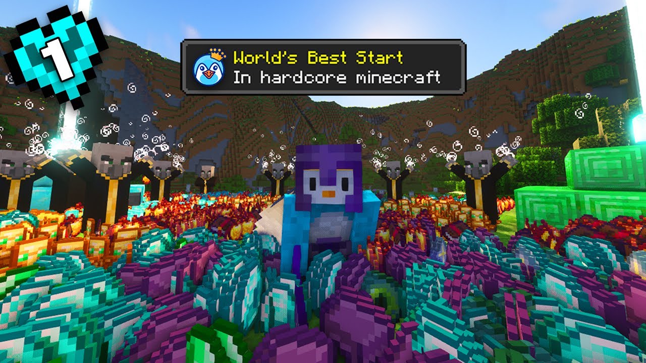 The World's Best Start In Hardcore Minecraft - Minecraft videos