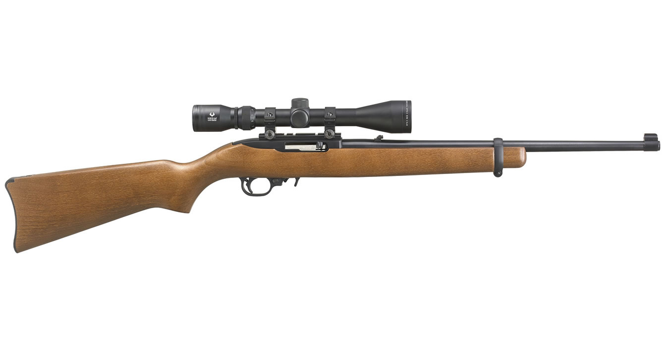 10/22 22LR Rimfire Carbine with Hardwood Stock and Viridian EON 3-9x40mm Riflescope