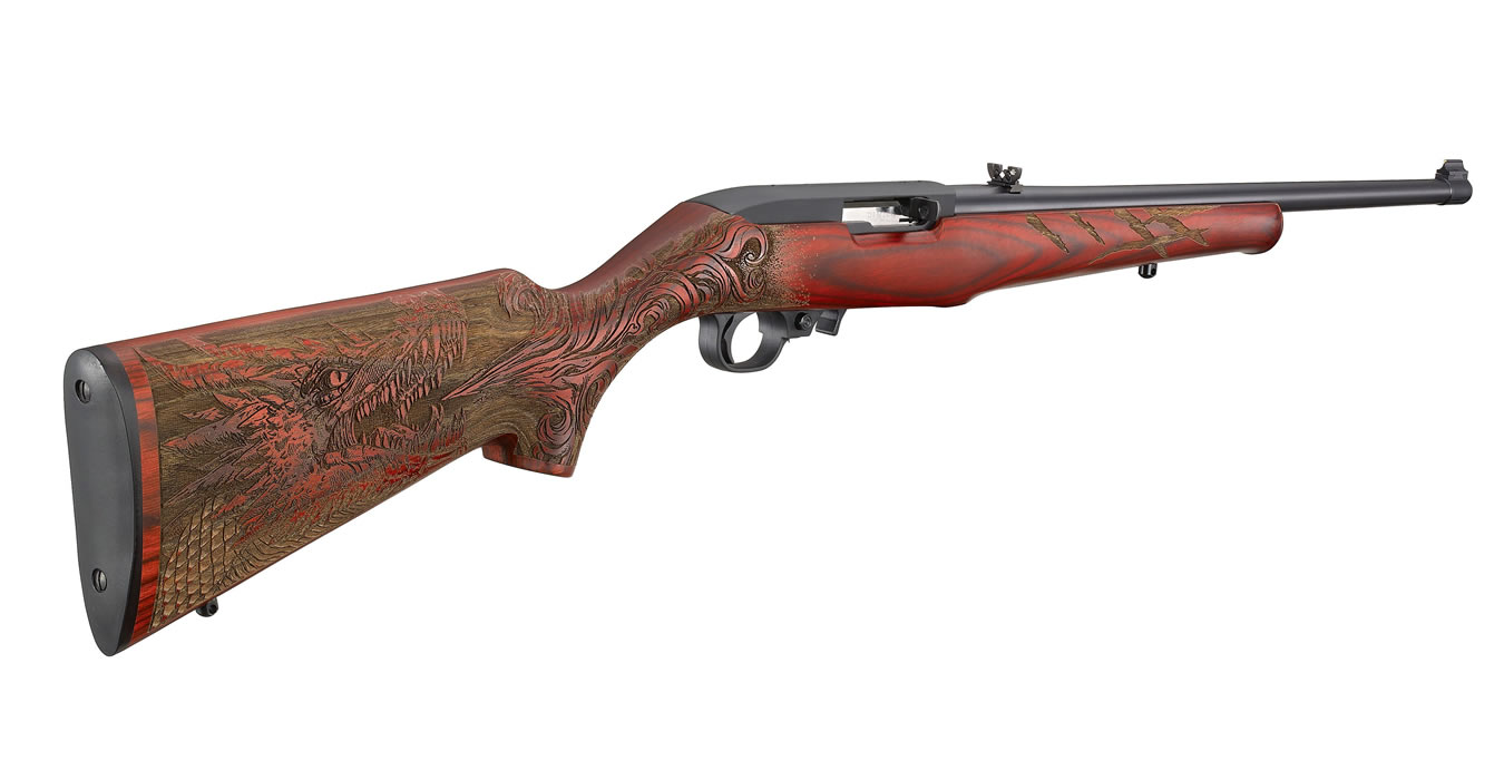 10/22 22LR Rimfire Rifle with Red Laminate Dragon Stock