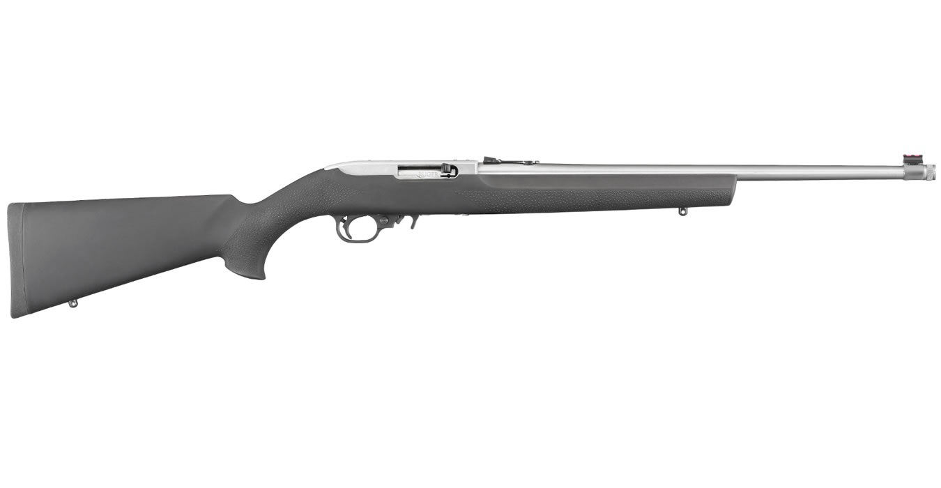 10/22 22LR Stainless Rimfire Rifle with Fiber Optic Sights and Threaded Barrel