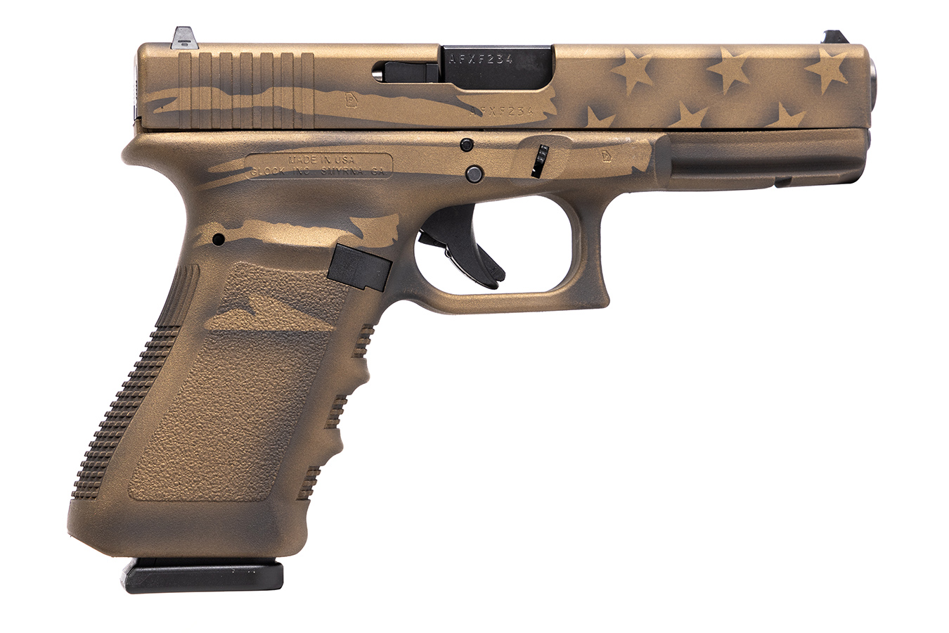 17 Gen3 9mm 17-Round Semi-Auto Pistol with Coyote Battle Worn Flag Cerakote Finish
