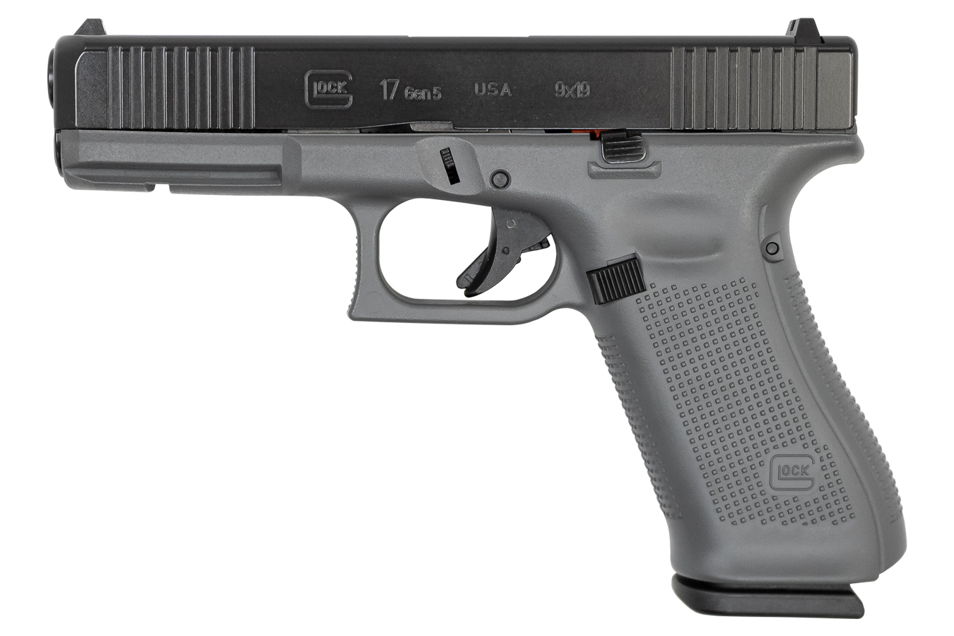 17 Gen5 9mm Pistol with Front Slide Serrations and Concrete Gray Frame