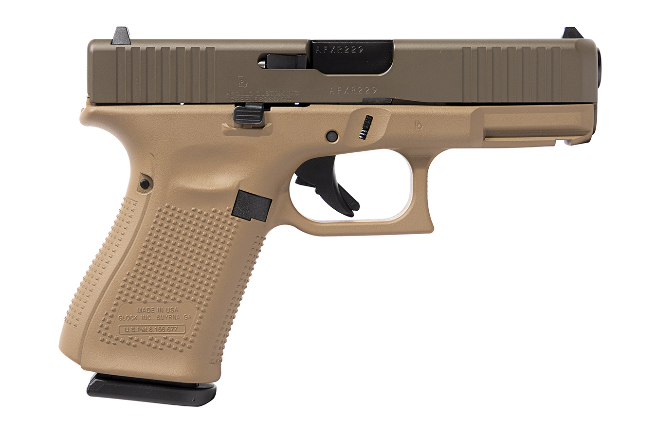 19 Gen5 9mm 15-Round Pistol with FDE Frame and Patriot Brown Slide