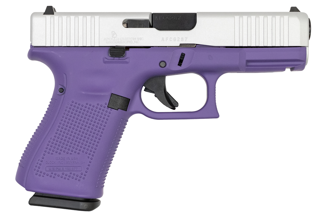 19 Gen5 9mm 15-Round Pistol with Purple Frame and Shimmer Aluminum Slide