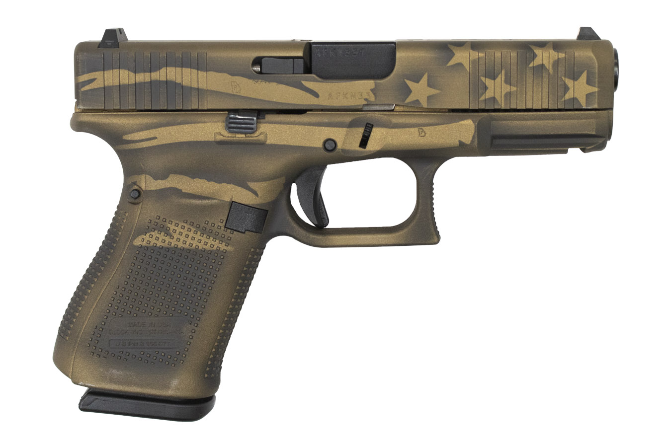 19 Gen5 9mm Pistol with Coyote Battle Worn Flag Finish