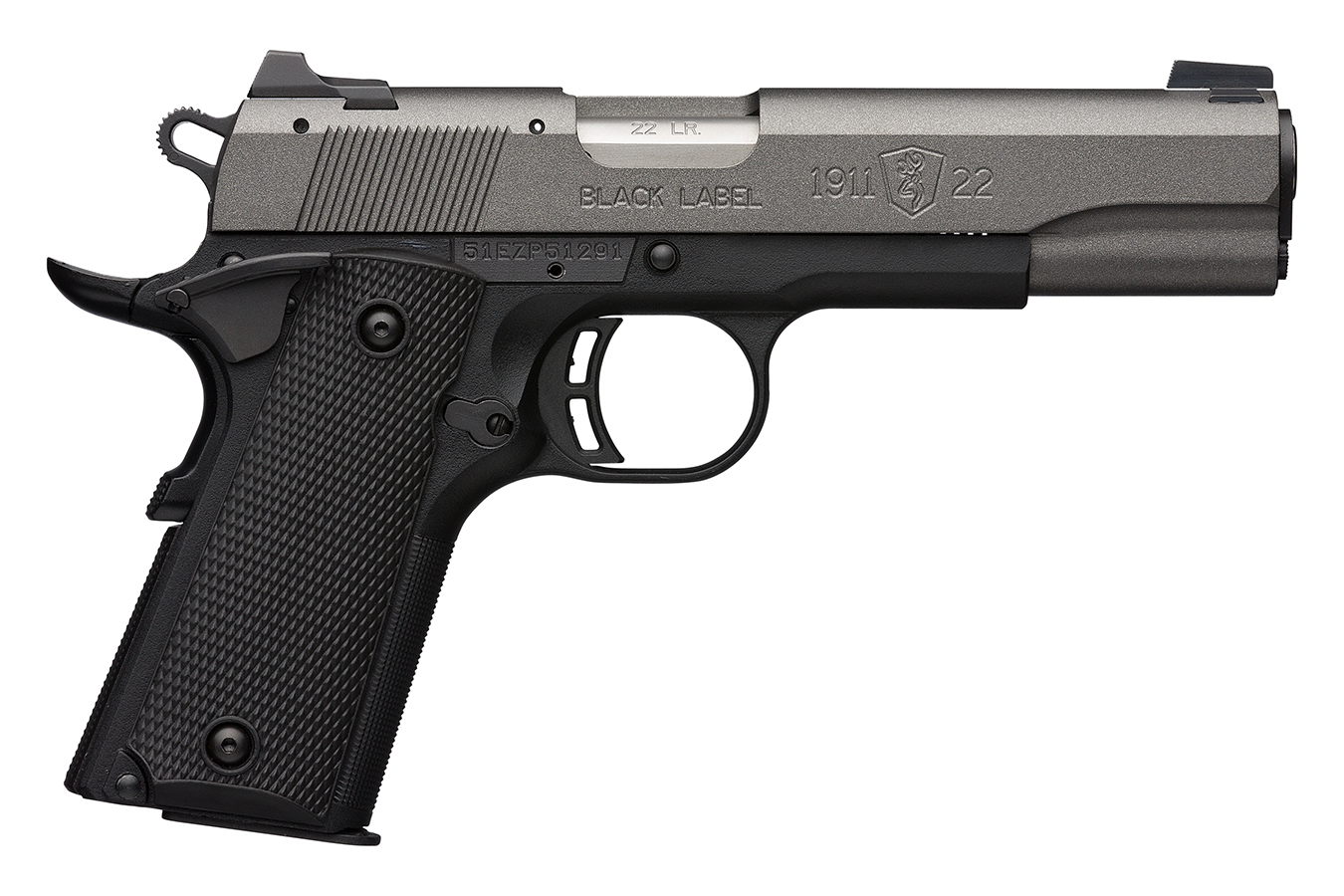 1911-22 Compact Black Label 22LR Semi-Auto Pistol with Tungsten Slide Finish