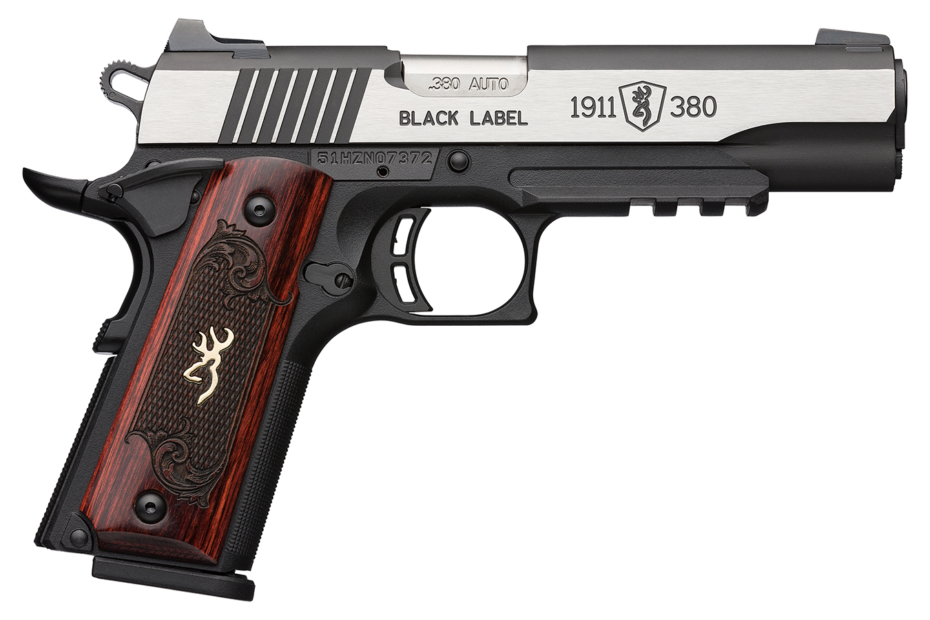 1911-380 Black Label Medallion Pro 380 ACP Pistol with Rosewood Colored Laminate