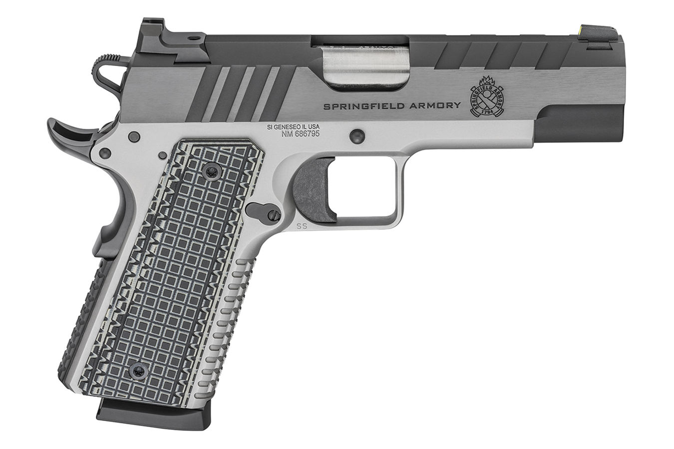 1911 Emissary 45 ACP Compact Pistol with Stainless Finish and G10 Grips