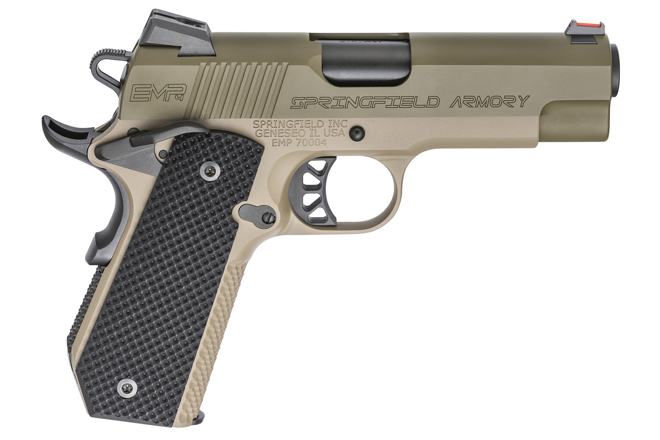 1911 EMP 4.0 9mm Concealed Carry Contour Pistol with Desert FDE Frame / OD Green Slide