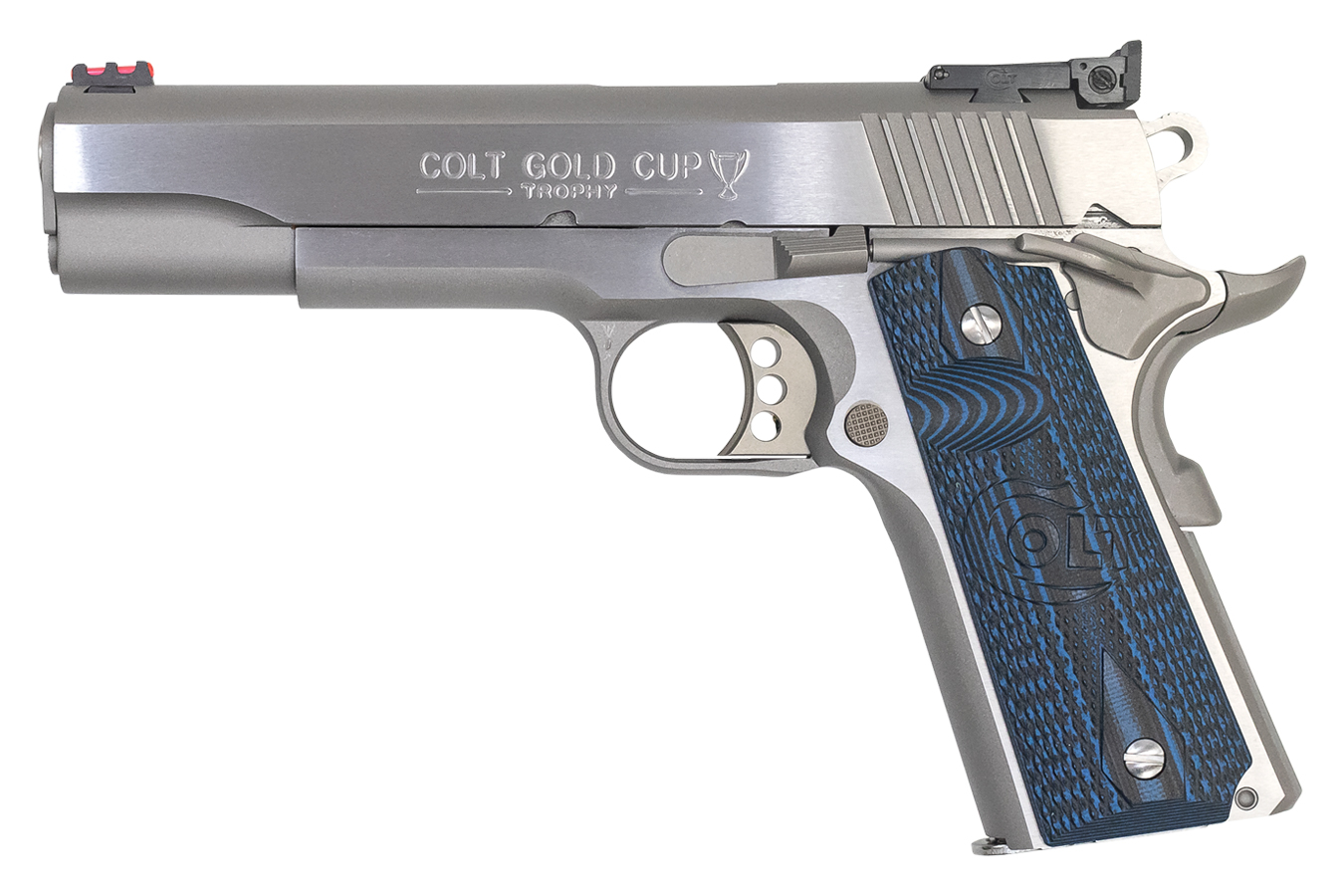 1911 Gold Cup Trophy 38 Super Stainless Pistol with G10 Grips