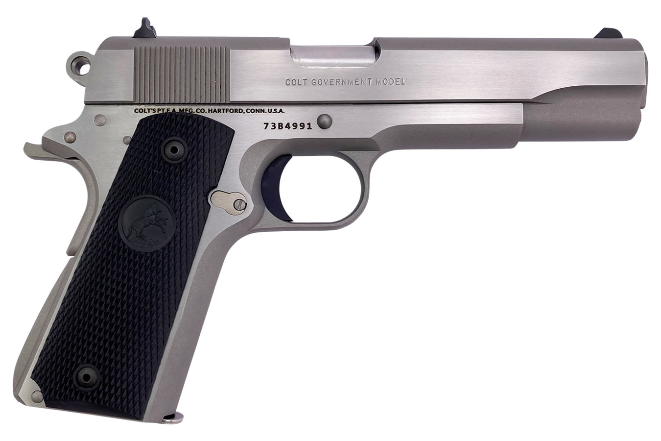 1911 Government 45 ACP Full-Size Pistol with Brushed Stainless Finish