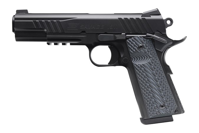 1911 GOVT BLACK MELONITE RAIL Handguns Semi Auto