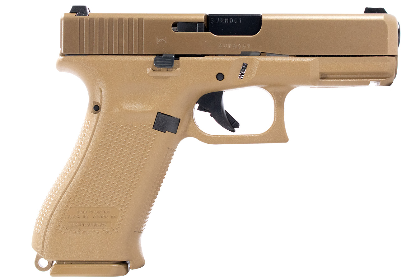 19X 9mm Full-Size FDE Pistol with Three Magazines