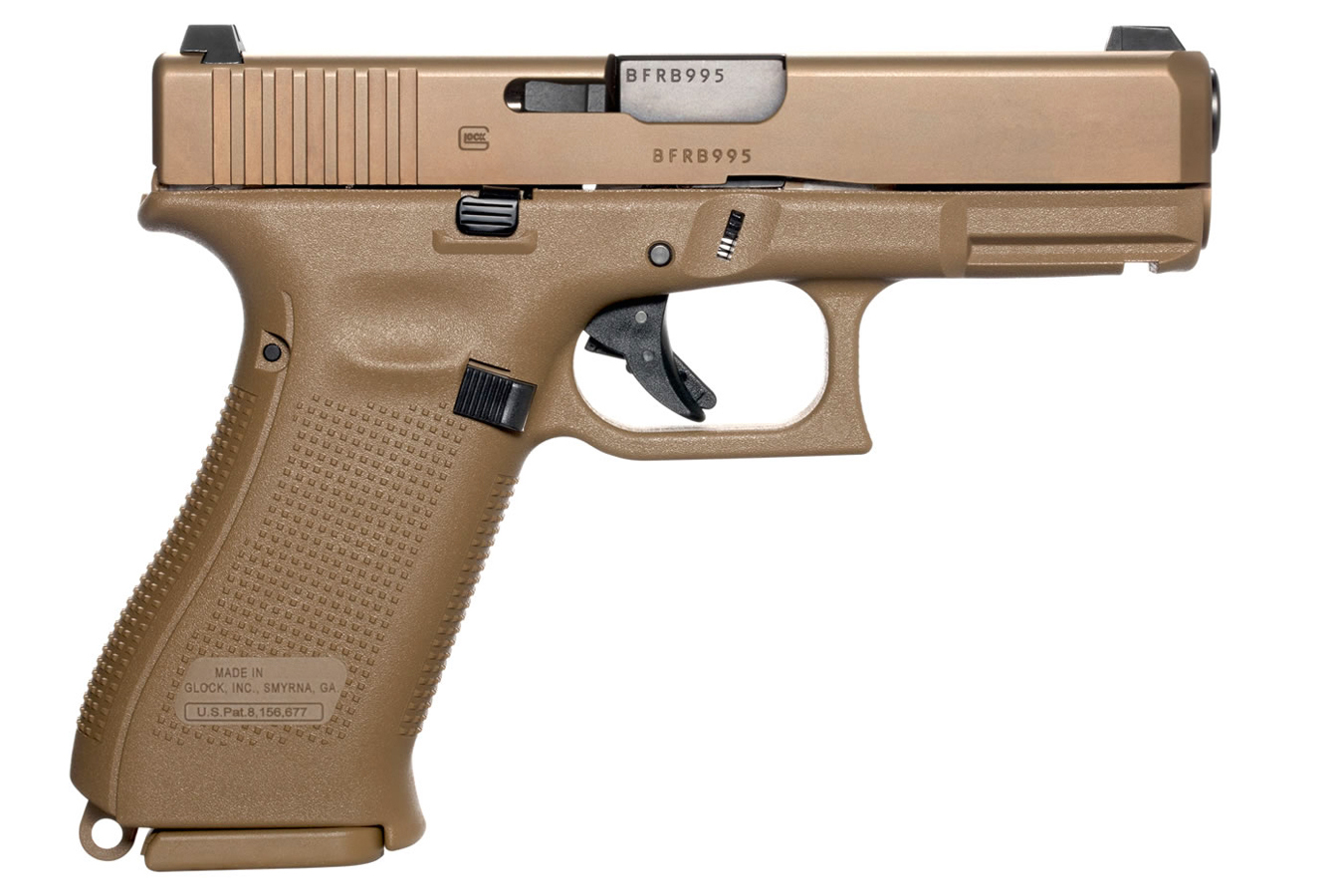 19X 9mm Full-Size FDE Pistol with Three Magazines (Made in USA)