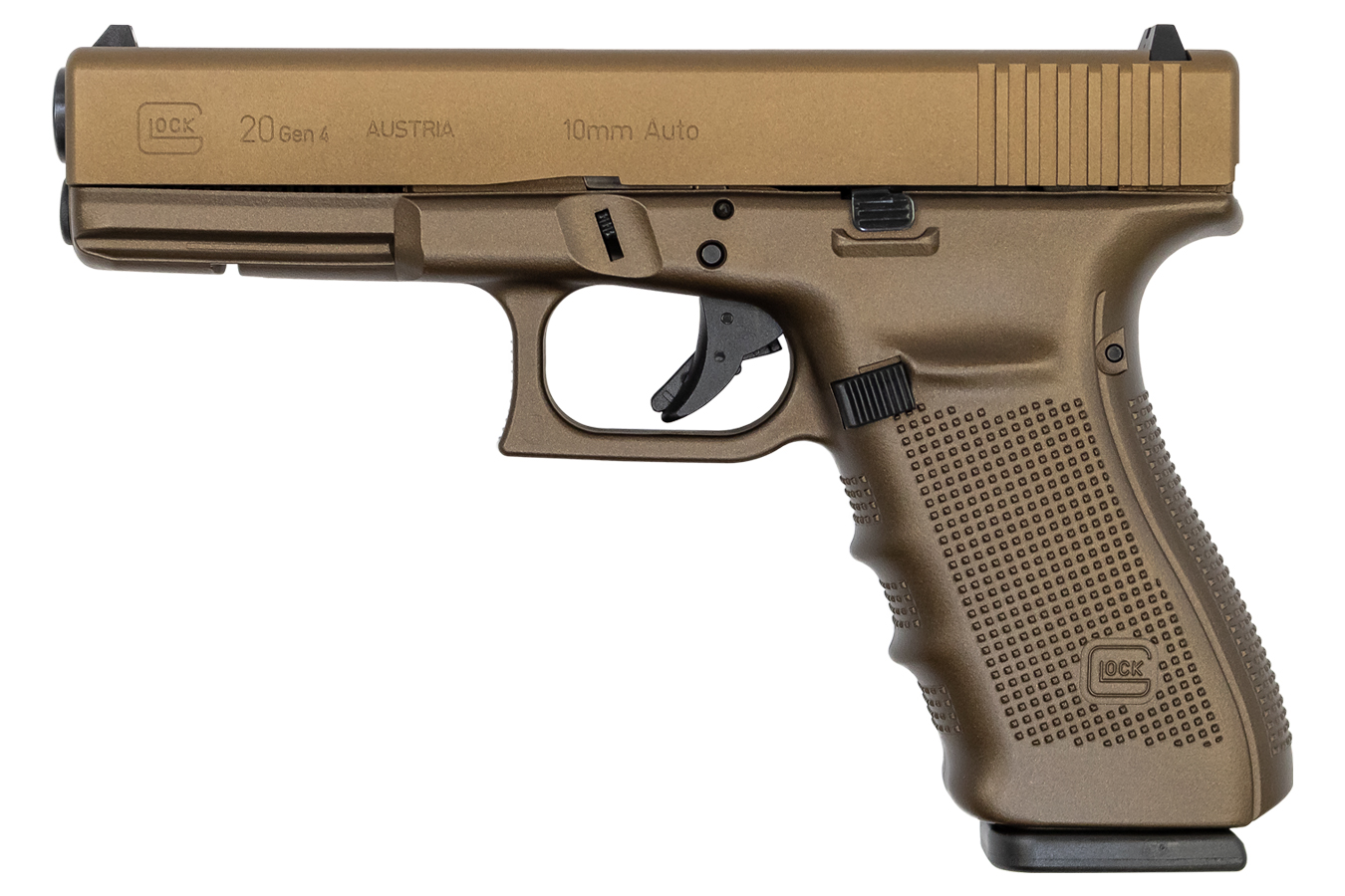 20 Gen4 10mm Pistol with Cerakote Burnt Bronze Slide and Cerakote Midnight Bronz