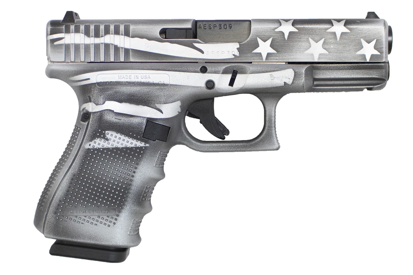 23 Gen4 40 S&W Pistol with Battleship Gray Battle Worn Flag Finish (Made in USA)