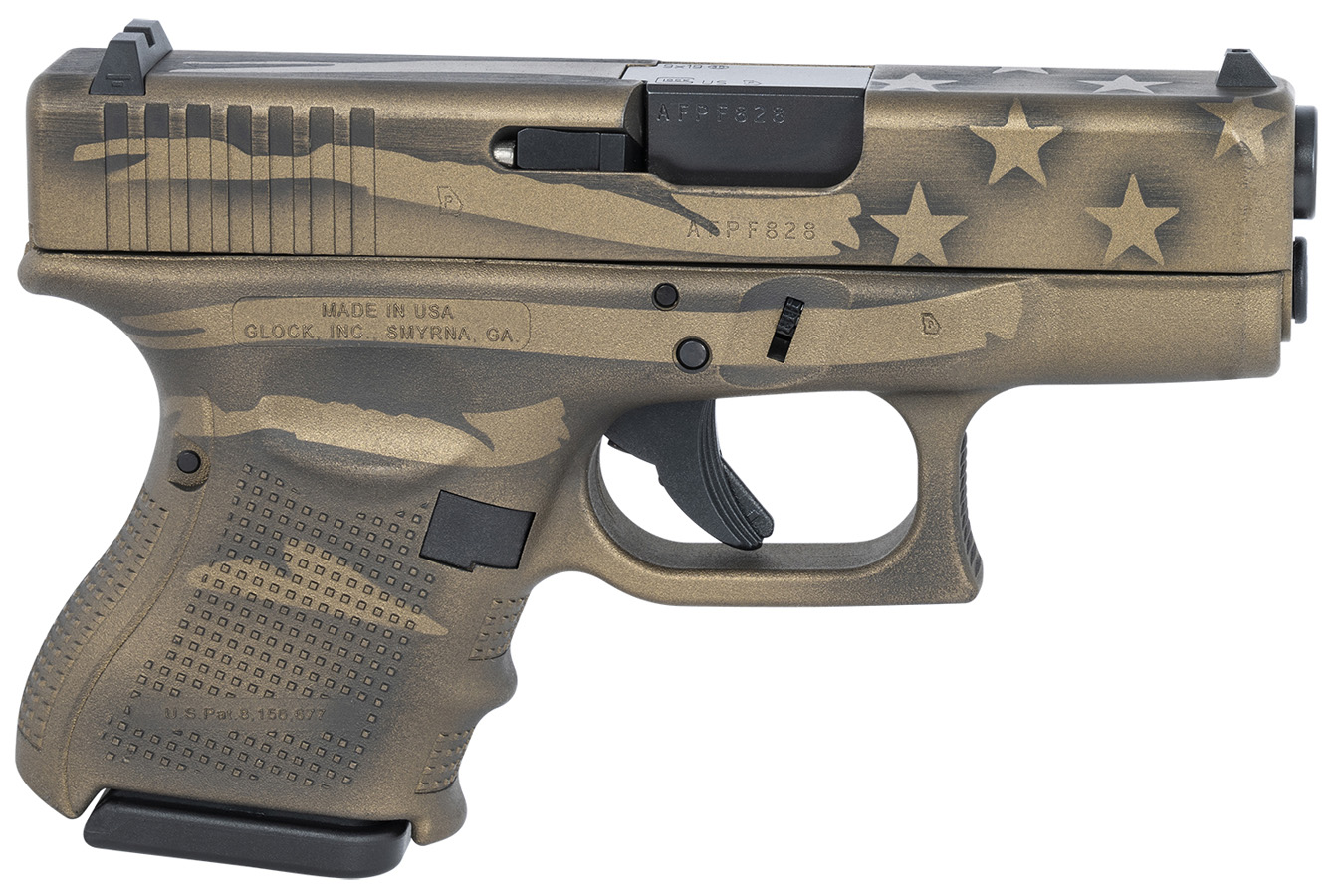 26 Gen4 9mm Subcompact Pistol with Coyote Battle Worn Flag Cerakote Finish (Made in USA)