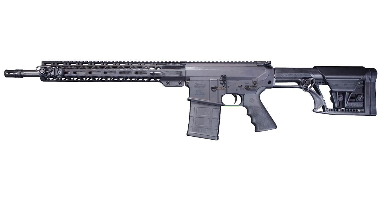 308 Win Semi-Auto Rifle with 18 inch Fluted Barrel, Luth-AR Stock and 15 inch Free-Float Forend