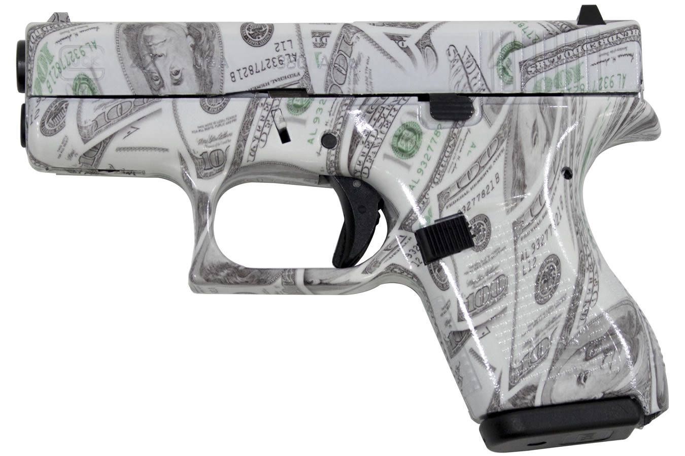 42 380 ACP Carry Conceal Pistol with Glow-in-the-Dark Hundred Dollar (0) Bill