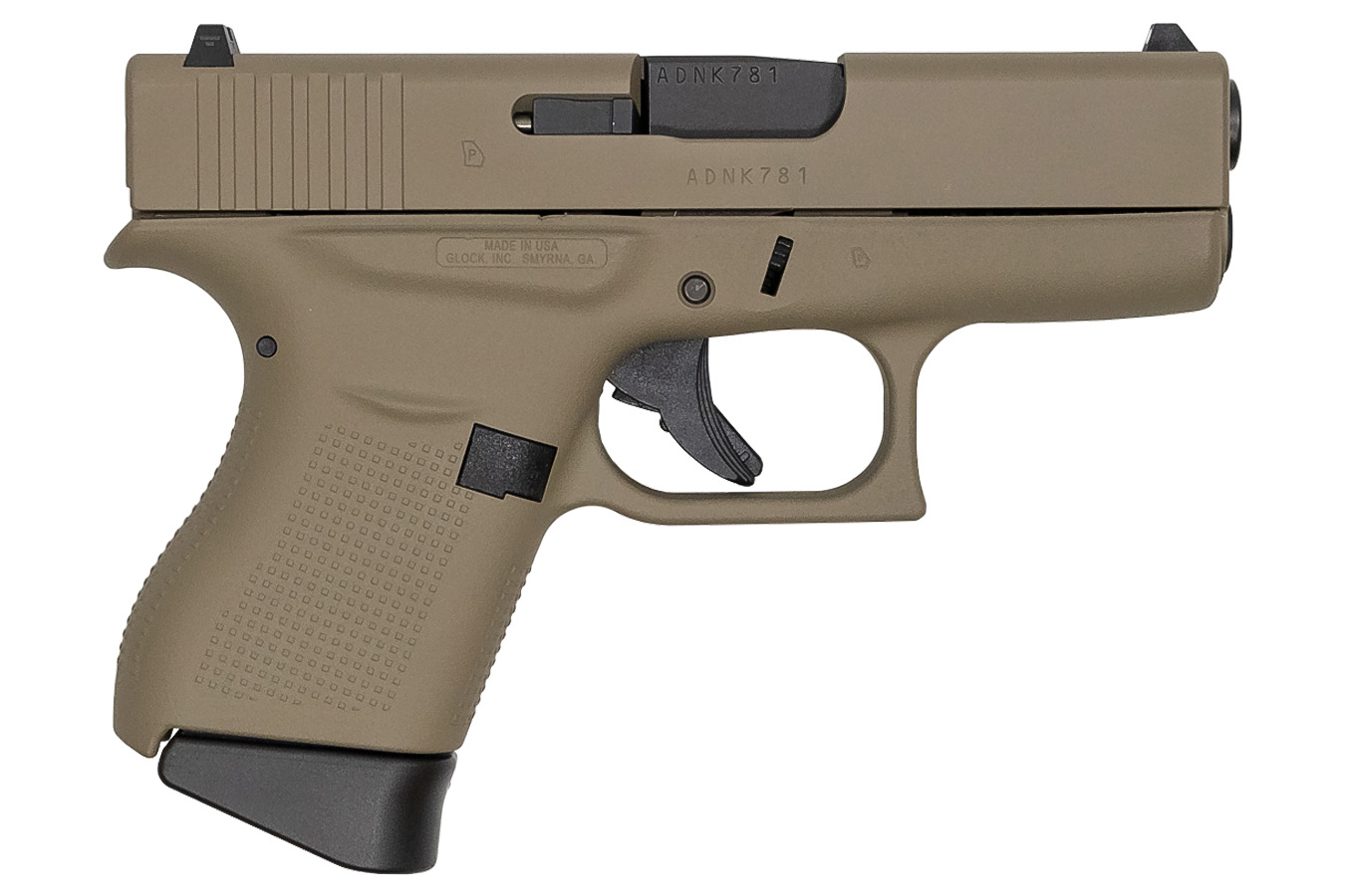 43 9mm Flat Dark Earth Cerakote Single Stack Pistol (Made in USA)