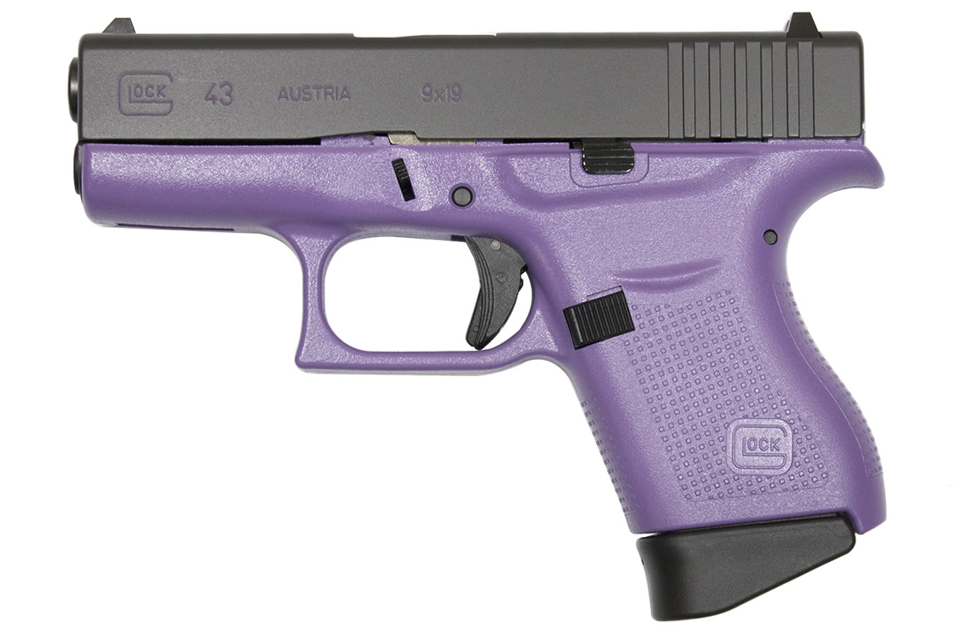 43 9mm Single-Stack Pistol with Lilac Purple Frame