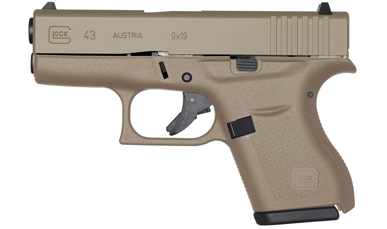 43 9mm Single-Stack Pistol with Magpul Dark Earth Cerakote Finish
