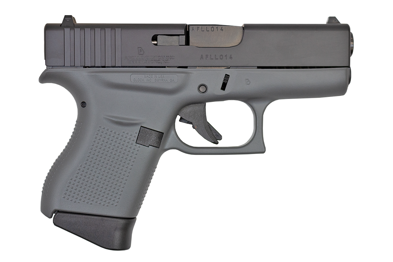43 9mm Single Stack Pistol witih Gray Cerakote Grip Frame